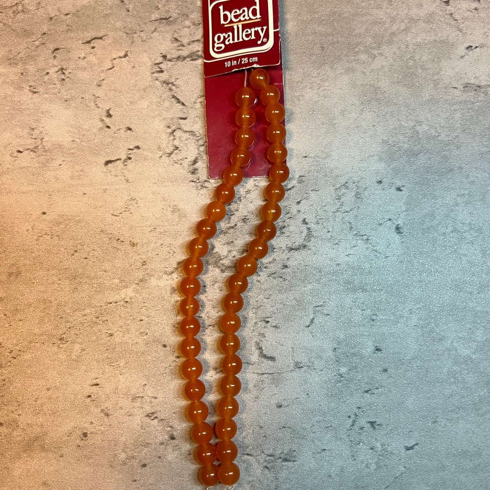 COPY - NWT Dyed Orange QuartziteRound 6mm Beads